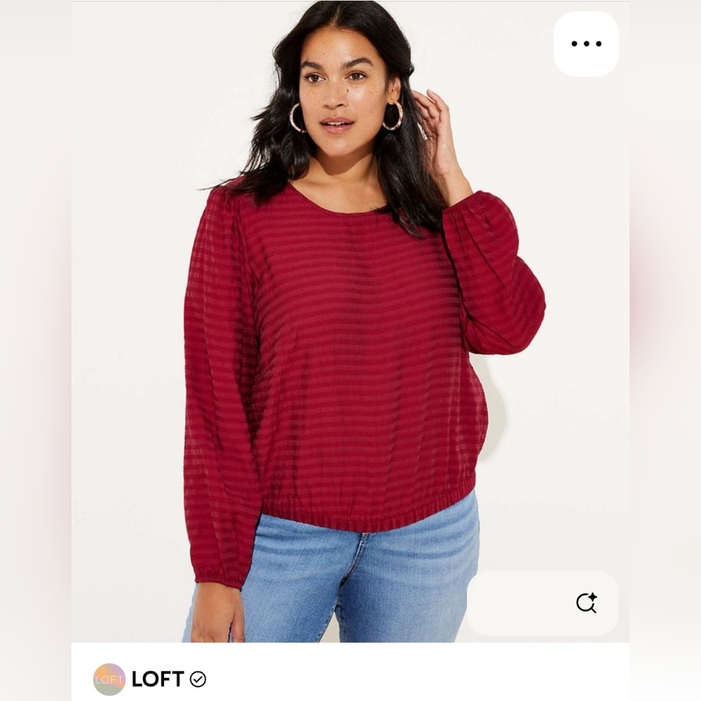 LOFT Plus Striped Bar Back Cropped Top Style Size 26